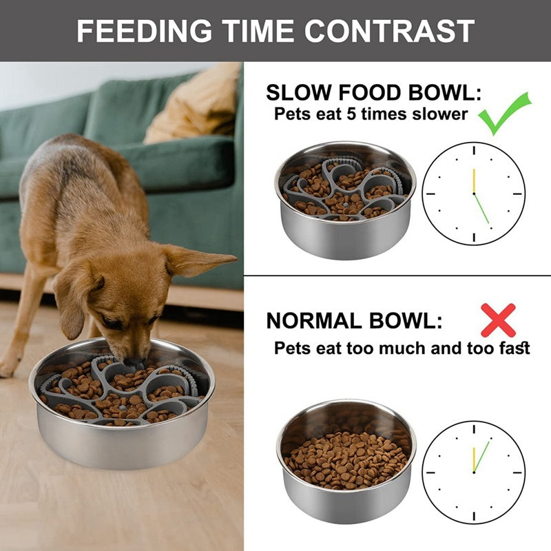 Minimalist Spiral Slow Feeder Bowl for Dogs & Cats – Anti-Choking Design